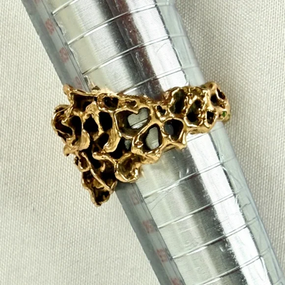 1970s Brutalist 18K Wedding Band 8.5 from Armel Jewelers Sarasota FL Modernest